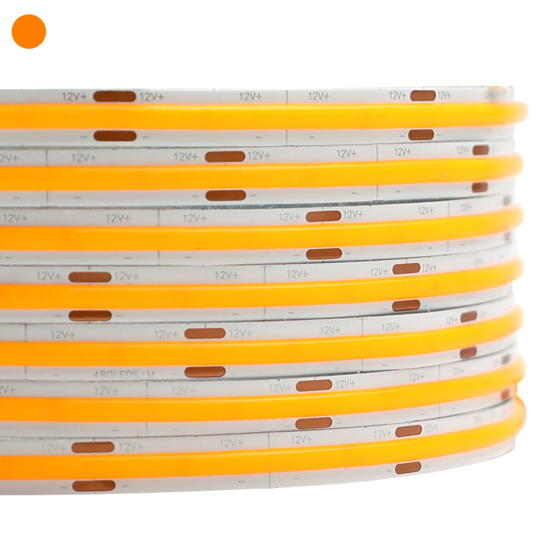 DC24V 16.4Ft 2560 Chips Orange Flexible COB LED Strip Lights